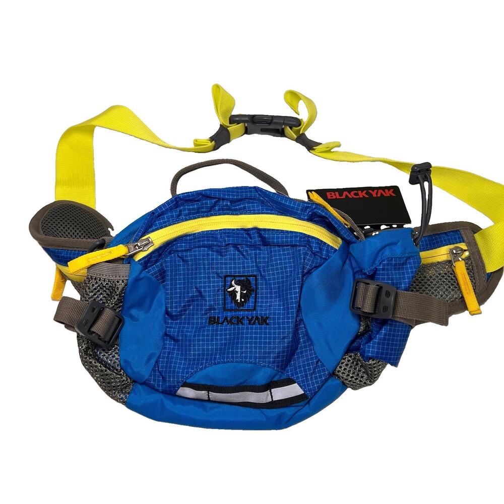 BLACKYAK Hiking Hydration Waist Pack Belt Bag Blue Yellow Ripstop Gorpcore NWT